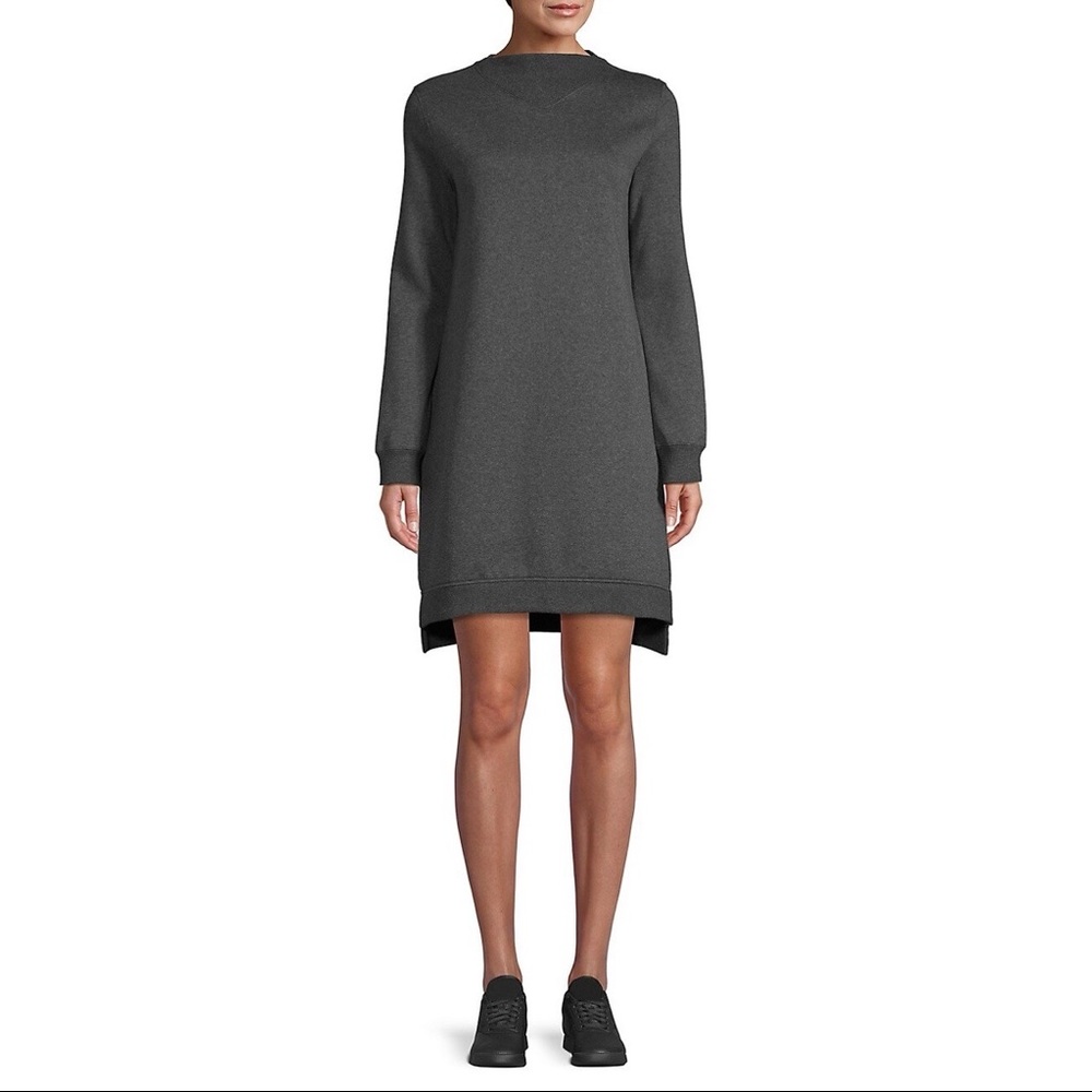 Askya Cotton Blend Sweatshirt Dress in Navy XS